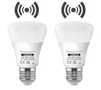 Vanpus Lot de 2 Ampoules LED E27 Intelligentes à Capteur Radar 10W - Détection 360° (Diamètre 8m) - Dissipation Thermique en Aluminium Haute Qualité - Blanc Chaud 2700K, IRC 90, 30 000h
