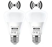 Vanpus Lot de 2 Ampoules LED E27 Intelligentes à Capteur Radar 12W - Détection 360° (Diamètre 8m) - Dissipation Thermique en Aluminium Haute Qualité - Blanc Jour 6000K, IRC 90, 30 000h