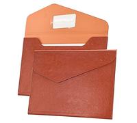VANRA 1 porte-documents extensible en cuir synthétique avec fermeture magnétique invisible pour papier A4 Marron
