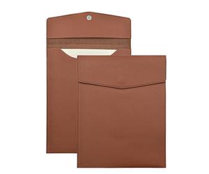VANRA 1 porte-documents vertical en cuir synthétique étanche pour documents A4 avec fermeture à bouton magnétique (marron)
