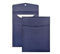 VANRA 1 porte-documents vertical en cuir synthétique imperméable avec fermeture à bouton magnétique (bleu marine) A4