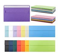 VANRA 150 Enveloppes colorées #10 Enveloppes commerciales en vrac pour les chèques de bureau, les factures de courrier, les invitations à des fêtes, 4.13 x 9.49 in (15 couleurs assorties)