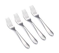 VANRA 4 Pièces Fourchette Acier Inoxydable pour Enfant, Couverts de Table, Chromé, Argent, 15.5 Inches