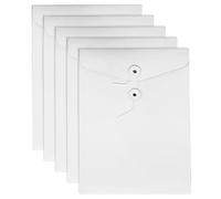 VANRA Classeur à ficelle en kraft Enveloppe de classement Enveloppe de dossier de projet Pochette de documents Organisateur de lettres plat sans expansion A4 Taille lettre (blanc, paquet de 5)