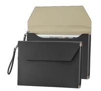 VANRA Classeur A4 étanche en cuir synthétique pour documents A4 format lettre Fermeture magnétique Classeur Rangement pour l'école, la maison et le bureau (Noir)