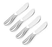 VANRA Couteau à beurre Petit jeu de 4 couteaux à fromage Couteau à dessert en acier inoxydable Petit couteau à pain et à crème 13.5 cm