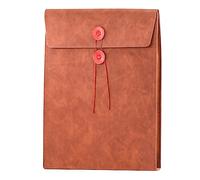 VANRA Dossier vertical en cuir synthétique extensible pour documents A4 avec cordon de serrage (marron)