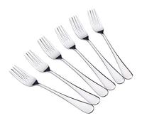 VANRA Ensemble de 6 fourchettes à dîner, ensemble de couverts en argent en acier inoxydable pour hommes et femmes, 8 pouces