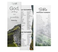 VANRA Lot de 20 marque-pages de la Bible + lot de 20 marque-pages chrétiens avec chiffres d'urgence de la Bible - Marqueurs de livre en vrac pour la lecture religieuse - Cadeaux d'église pour prières