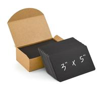 VANRA Lot de 300 cartes vierges de 7,6 x 12,7 cm, cartes de notes épaisses en papier cartonné de 50 kg, cartes d'étude non lignées pour l'école, le bureau (noir, 300/paquet)