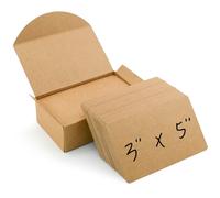 VANRA Lot de 300 fiches vierges de 7,6 x 12,7 cm, cartes de notes épaisses en papier cartonné de 50 kg, cartes d'étude non lignées pour l'école, le bureau (marron kraft, 300/paquet)