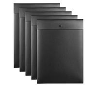 VANRA Lot de 5 chemises verticales en plastique avec fermeture à bouton-pression pour papier format A4 (noir)