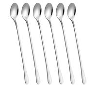VANRA Lot de 6 cuillères à café glacées à long manche de 22,9 cm en acier inoxydable 18/8