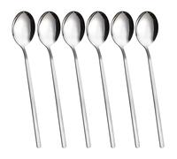 VANRA Lot de 6 cuillères à soupe coréennes rondes à long manche 21,6 cm en acier inoxydable 304 Passe au lave-vaisselle