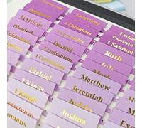 VANRA Onglets Bible Femme - Fournitures de journal biblique - Grand imprimé - 96 onglets au total - étudier l'ancien et le nouveau Testament onglets vierges laminés Lettres dorées 1.53x1.26''