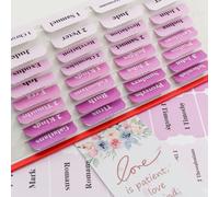 VANRA Onglets de Bible pour femme - Fournitures de journal biblique en gros caractères, 96 onglets au total, pour étudier l'ancien et le nouveau testament avec onglets de Bible vierges laminés