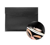 VANRA Organiseur de dossiers en cuir synthétique avec bouton de fermeture magnétique et sac intérieur pour papier format lettre A4 (Noir)