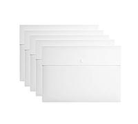 VANRA Poly File Folder Pockets File Jacket Enveloppe en plastique Plat Document Lettre Organiseur avec fermeture à bouton-pression Format lettre A4 (Blanc)