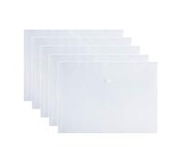 VANRA Poly File Folder Pockets File Jacket Enveloppe en plastique Plat Document Lettre Organiseur avec fermeture à bouton-pression Format lettre A4 (Transparent)