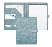 VANRA Porte-documents Padfolio, dossier de CV pour entretien en simili cuir avec bloc-notes, organisateur de documents, porte-cartes, porte-notes de taille lettre pour l'école de commerce, bureau