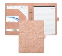 VANRA Porte-documents Padfolio Porte-reliure en simili cuir pour entretien et CV avec bloc-notes, organisateur de documents, porte-cartes, porte-reliure pour bloc-notes de format lettre pour école de
