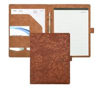 VANRA Porte-documents Padfolio Portfolio en Faux Cuir pour Entretien de Vie Professionnelle avec Bloc-Notes, Organiseur de Documents, Porte-Cartes, Taille Lettre Bloc-Notes Porte-Documents pour