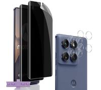 Vanrain Protection D'écran Anti Espion pour Motorola Moto Edge 60 Fusion, 2+2 Pièces Hydrogel Anti Spy Protection écran Film et Protection Caméra Verre Trempé