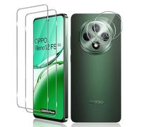 Vanrain Verre Trempé pour OPPO Reno 12 FS (4G/5G)/OPPO Reno 12 F (4G/5G), 2+2 Pièces Protection D'écran Film et Caméra Arrière Protecteur, 9H Dureté Film Haute Définition Sans Bulles