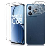 Vanrain Verre Trempé pour Realme C63/Realme C61, 2+2 Pièces Protection D'écran Film et Caméra Arrière Protecteur, 9H Dureté Film Haute Définition Sans Bulles