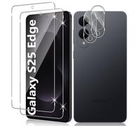 Vanrain Verre Trempé pour Samsung Galaxy S25 Edge, 2+2 Pièces Protection D'écran Film et Caméra Arrière Protecteur, 9H Dureté Film Haute Définition Sans Bulles