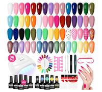 VANREESA 20 Colours Kit Verni Semi Permanent, Kit Ongle Gel U V Complet avec Top Base Mat Pailleté Coat et Lampe LED 48W U V et Outils de Manucure, Cadeau pour les Femmes