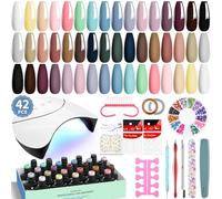 VANREESA Kit Vernis Semi Permanent Complet 42 Pièces avec Lampe U V Kit Ongle Gel U V Complet 24 Couleurs Gloss et Top Coat Mat Kit Complet Cadeaux pour Femmes