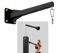 VANROUG Support mural lourd pour sac de frappe - Support robuste pour sac de boxe à domicile, gym, fitness, MMA, matériel de montage inclus, crochet pivotant à 360° - Noir mat