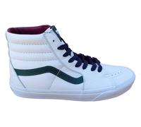 Vans Baskets pour homme Sk8-Hi Beige Blanc Varsity White Cuir, Beige et blanc., 42.5 EU