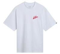 Vans Brush Script Loose Ss White/racing Red Taille: XL | T-shirts avec imprimés Outlet | Homme | Rouge