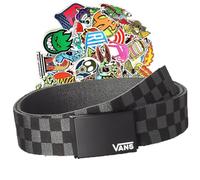 VANS Ceinture unisexe originale classique Taille unique réglable à glissière - 125 cm, Noir Gris Checker, Taille Unique