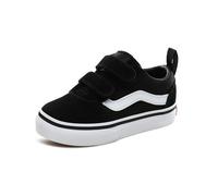 Vans Ward V-Velcro Suede, Baskets Mixte Enfant -Noir ((Suede/Canvas) Black/White) - 21 EU