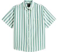 Vans - Chemise en coton et en lin - Lawson Stripe SS Shirt White Vivid Verdant pour Homme en Coton - Taille M - Vert Vert M