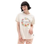 Vans Couronne de Fleurs pour Meilleure Amie T-Shirt, Blanc Antique, S Femme