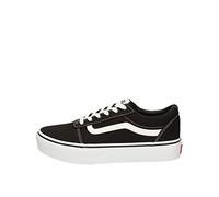 Vans Fille Ward Platform Canvas Sneaker Basse, Toile Noire et Blanche, 34.5 EU