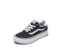 Vans Femme Brooklyn Ls Platform Basket, Toile en Daim Noir et Blanc, 36.5 EU