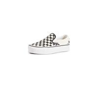 Vans Femme Classic Slip-on Platform Baskets, Black-White Checker/White, 36 EU