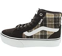 Vans Femme Filmore Hi Platform Basket, Plaid Mix Brown/White, 38 EU