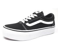 Vans Femme Ward Platform Shoes, Canvas Black White, 36.5 EU