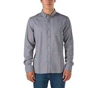 Vans Houser LS - Chemise Casual - Coupe Droite - Col Chemise Classique - Manches Longues - Homme - Gris (New Charcoal Flocking Dead) - Small (Taille Fabricant: Small)