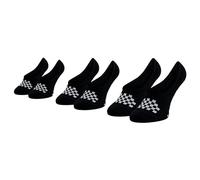 Vans Lot de 3 paires de chaussettes classiques Canoodle No Show pour homme Noir à carreaux Taille 39-43, noir