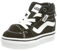 Vans Mixte enfant Filmore Hi Zip Suede/Canvas Basket, Toile en Daim Noir et Blanc, 21.5 EU