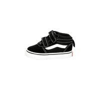 Vans Mixte enfant Ward Mid V Basket, Toile en Daim Noir et Blanc, 34 EU