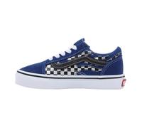 Vans Old Skool Enfant Lacets Cuir Bleu/Noir - Baskets basses Confortables 34
