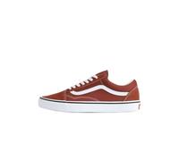 Vans Old Skool Sneakers Rouge Terre cuite et Blanc, Toile et Suède, Semelle Vulcanisée, Basse